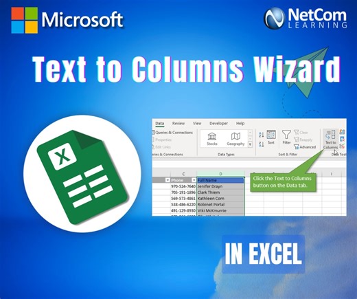 What Excel Experts Don't Tell You About Splitting Text into Columns How to Split Text into Multiple Columns in Excel Fast Stop manually retyping data to separate first names, last names, or addresses! The Text to Columns feature in Microsoft Excel is a powerful data-cleaning tool that splits your text into organized cells in seconds. Watch the video to know how to use the Delimited wizard and space separators to transform your messy data into a clean, professional spreadsheet. Follow NetCom Lear