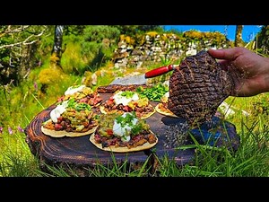 The best Carne Asada Tacos you've ever tried and must try | Outdoor fire cooking ASMR