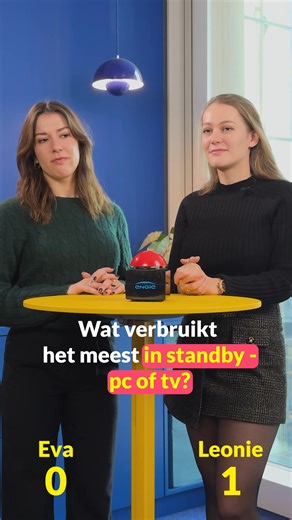 131K views · 34 reactions | Wat verbruikt meer in stand-by: de tv  of de pc ? Eva en Leonie nemen het tegen elkaar op met vragen over onze dagelijkse apparaten. En jij? Had jij het goed geraden? | ENGIE | Facebook