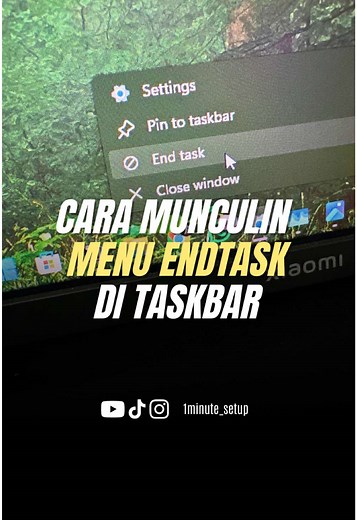 Cara munculin menu endtask di taskbar. Biar kalian ga perlu buka task manager lagi #simpelpctips #1minute #pctips #tipspc #tipskomputer