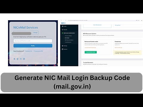 How to Generate Login Backup Code in NIC Mail (mail.gov.in) | Step-by-Step Tutorial