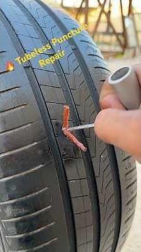 Screw in Car Tyre? Fast Tubeless Puncture Repair Using Plug Tool! 🔧🚗