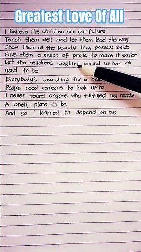 Greatest Love Of All - Whitney Houston Part 1 Lyrics