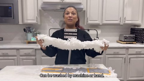 24" Commercial Dust Mop for Floor Cleaning, Heavy Duty Sweeper Broom with 2 Microfiber Mop Pads, Wet and Dry Duster Sweeper Broom for Marble, Laminate, Hardwood Floor Cleaning ,Grey