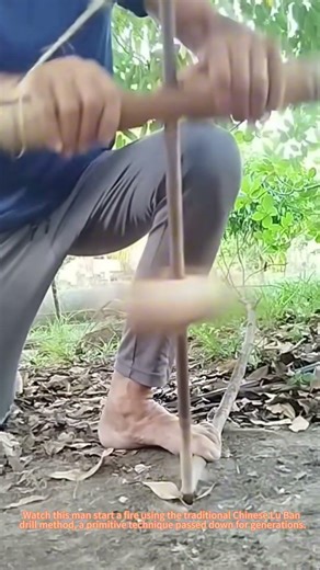 Ancient fire-making with a traditional hand drill!