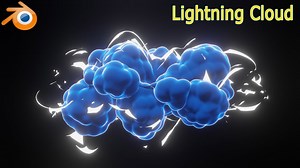 How to create a cloud with lightning around in a cartoon style using Blender #oe290