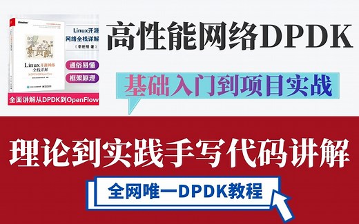 【高性能网络DPDK】全网唯一DPDK教程，从基础入门到项目实战，理论到实践，手写代码详细讲解，内容包括：网络协议栈/vpp/OvS/DDos/NFV/虚拟化