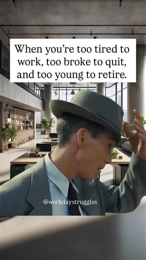 Workday Struggles | Funny Work Memes on Instagram: "Too tired to work. Too broke to quit. Too young to retire.😩 Follow @workdaystruggles for more relatable and funny work memes. #workdaystruggles #tootiredtowork #fridaymood #funnyworkmemes #relatablememes #9to5humor #adultingishard #officehumor #corporateburnout #fblifestyle funny work memes, 9 to 5 humor, office life jokes, broke and tired memes, relatable work quotes, employee humor, overworked memes, corporate life funny posts, burnou