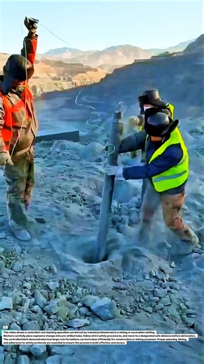 Controlled Rock Blasting Process in Mining | Safe Explosive Handling by Professionals #shortsfeed