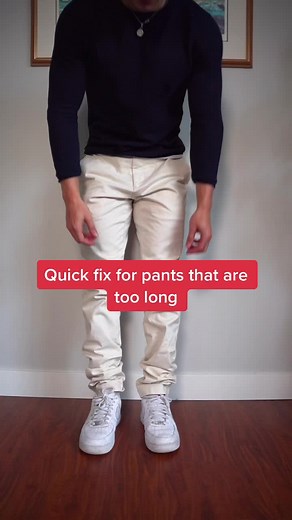 Hack for pants that are too long #fashionhacks#fashiontips