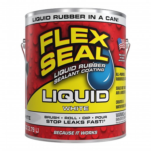 Flex Seal FSLFSWHTR01 Flex Seal Liquid 1 Gallon Repair Rubber Sealant Coating-White