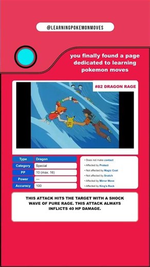 “This attack hits the target with a shock wave of pure rage. This attack always inflicts 40 HP damag