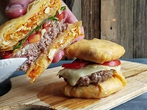 751K views · 1.1K reactions | This burger uses spring rolls as the...