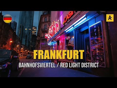 Walking in Frankfurt Bahnhofsviertel / Red Light District after Sunset | August 2023