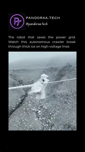 Pandoraa Tech on Instagram: "HEADLINE: Precision engineering vs. The Great Freeze. ❄️⚡️ THE UPDATE: In high-altitude and mountainous regions, ice buildup on power lines can lead to catastrophic grid failures. To combat this, power companies are now deploying Autonomous De-Icing Robots. These rugged machines crawl along high-voltage cables, physically breaking and removing ice before it can cause the lines to snap or sag. THE TECH: Autonomous Locomotion: The robot is designed to traverse speciali