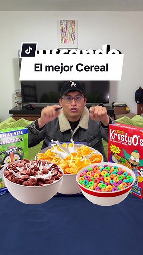 Probando los cereales mas famosos de los programas de la television Ceral de Krusty Cereal de los rugrats Ceral de Minecraft