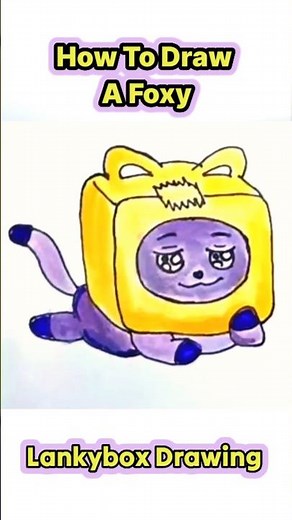 How To Draw A Foxy From Lankybox #shorfeed #drawing #art #lankybox #foxydrawing #drawingreels