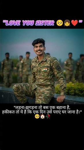​"Behan toh paraya dhan hoti hai... 🥺💔 Ek din sabko jana hai! 🏠 #LoveYouSister"​#bhaibehan #army
