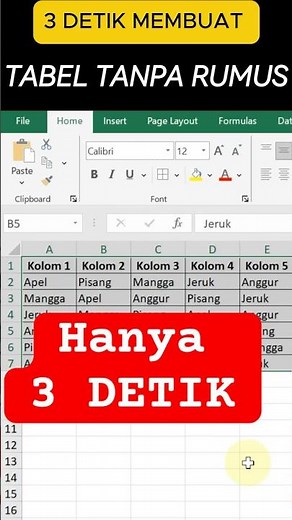 3 DETIK ! CARA CEPAT BUAT TABEL EXCEL #excel #table #tipsexcel #excelpemula