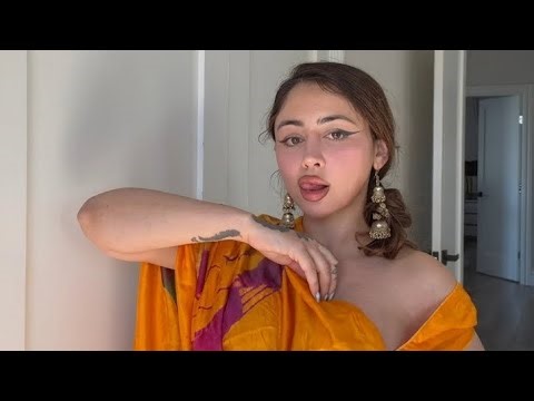 Ms sethi recent tik tok live with a beautiful orange 🧡 saree and vibing 😚