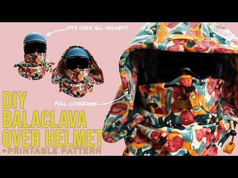 DIY Balaclava OVER HELMET + Printable PDF PATTERN (EASY SEWING PROJECT) (STEP BY STEP TUTORIAL)