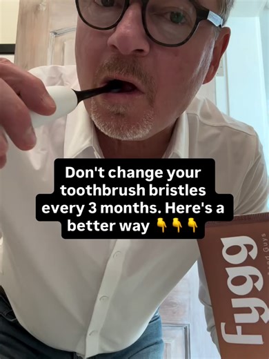 Once you know this, you’ll never look at a toothbrush the same way again. when toothbrushes are made, the bristles are cut to size, leaving sharp edges. Then at the factory, they get rounded so they don’t shred your gums. But after a few weeks of use, that rounding WEARS OFF. Those “safe” bristles go back to being sharp. Every time you brush it’s like dragging sharp little blades across your enamel and gums → hello recession, sensitivity, even cavities. Depending how often (and how hard) you bru