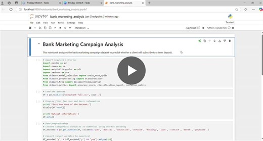 #datascience #machine #decision #customer #bankmarketingdataset #internship #prodigyinfotech #python #scikitlearn | Dileep Reddy Gurram