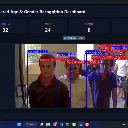 🚀AI-Powered Age&Gender Detection&Analytics Using Computer Vision, Deep Learning&Real-Time Tracking