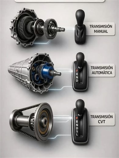 Conoce los principales tipos de transmisión automotriz y cómo funciona cada uno dentro del vehículo. ⚙️🚗 En este video aprenderás la diferencia entre transmisión manual, transmisión automática y transmisión CVT, entendiendo cómo cada sistema transmite la potencia del motor hacia las ruedas y qué las hace diferentes. #MecanicaAutomotriz