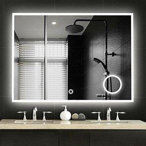 [Hot Item] Horizontal and Vertical Wall Mounted LED Lighted Home Hotel Decor Bathroom Vanity Dimmable Lighting Mirror with Touch Button and 3X Magnified Mirror
