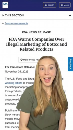 4.2K views · 11 reactions | FDA issues warnings letters to websites promoting illegal Botox. For a link to this article comment “ARTICLE” @aadskin1 #fda #botox #illegalbotox #dermatologist | Dr. Heather D. Rogers, MD | Facebook