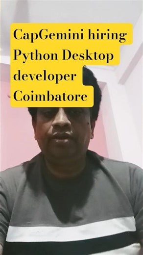 Capgemini Hiring Python Desktop Application Developer | PAN India Jobs 2025 | Python GUI Developer