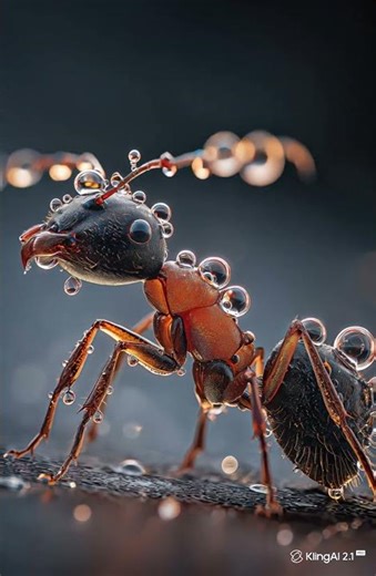 Professional Mode extreme macro shot of an ant wit