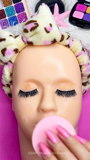 ASMR Mannequin Makeup things Satisfying Unboxing & Review Sounds Video Fast No talking pink clean