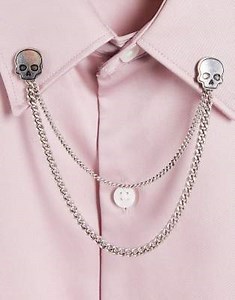 ASOS DESIGN Wedding collar tips with skull design in silver tone | ASOS