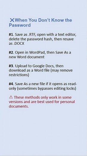 4 Ways to Unlock Word Docs (Tested & Working!) #wordtips #shorts Even if you forgot the password 😮