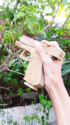Cardboard glock 19 (tutorial on channel) #cardboard #cardboardgun #gun #viral #shorts