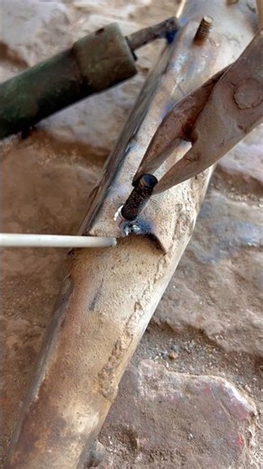 Master Blacksmith Welds a Broken Motorcycle Silencer Bolt Amazing Repair⚒️ #Shorts