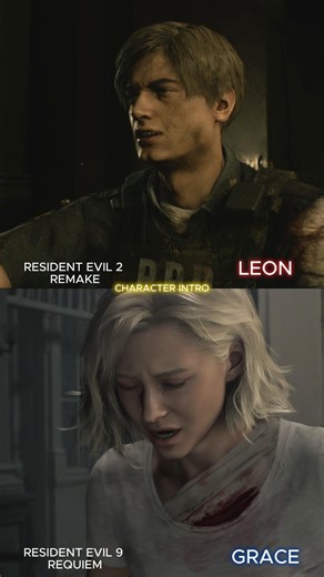 RESIDENT EVIL 9 GRACE VS RE2 REMAKE LEON Character Comparison #residentevil #re9 #shorts