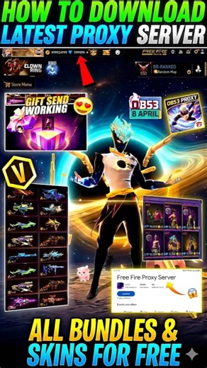 HOW TO DOWNLOAD PROXY SERVER IN FREE FIRE, HOW TO USE PROXY SERVER IN FREE FIRE, VIP PROXY SERVER