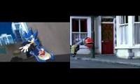 Mix of 2 videos from youtube : Sonic Riders  Fireman Sam theme