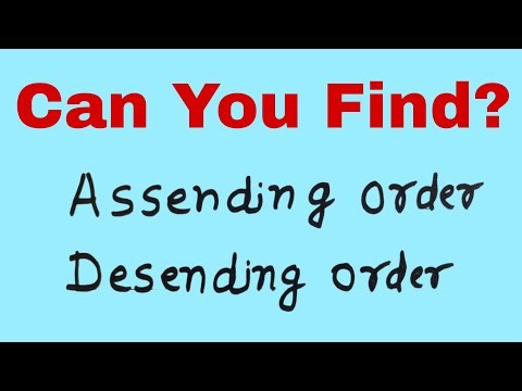 ascending order descending order | ascending order | ascending descending