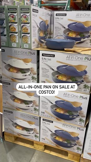 This All in one pan set at costco is $10 off right now! Ceramic, non stick and non toxic! #costco #nontoxic #ceramiccoating #nonstickpans #costcoguide