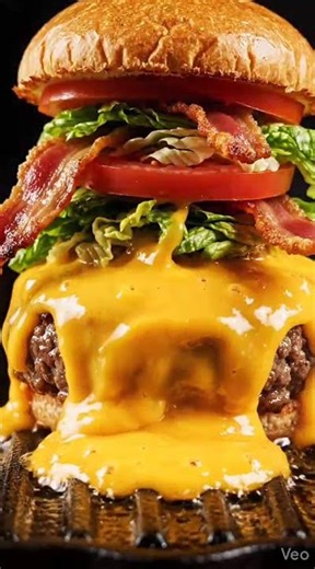 “Cheese Explosion Burger 🍔💥 (Don’t Watch If You’re Hungry)”