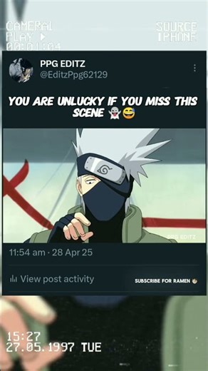 Kha le bache chhu chhu 😂😂 #anime #kakashi #funny #uzamakinaruto