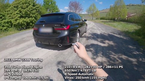 2023 BMW 330d touring 286+11 PS top speed autobahn drive POV