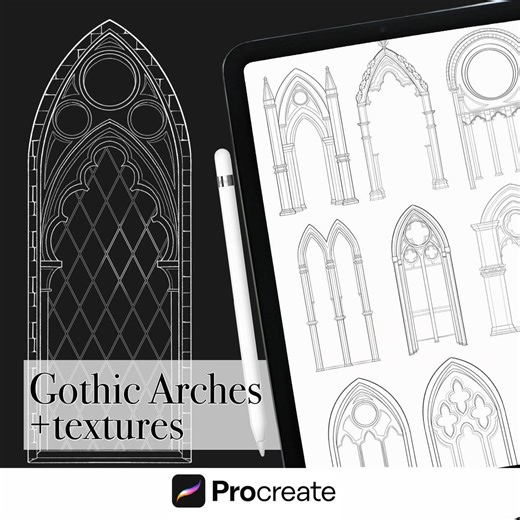 Gothic Architecture Arches - for Procreate (digital Download) - Etsy Australia