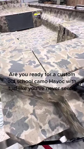 Custom Camo Havoc Boat with Vortex Turf - Ultimate Duck Hunting Setup