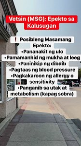 Vetsin (MSG): Epekto sa Kalusugan #vetsin #msg #awareness #foryoupageシ #fyp #highlightseveryonefollowers2025 #2025reels | Antonio In Canada