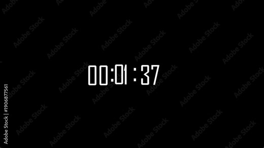 Digital Countdown Timer Animation and transparent background.